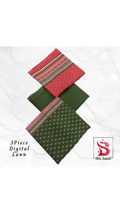 3PIECE UNSTITCHED LAWN | BIN SAEED LAWN