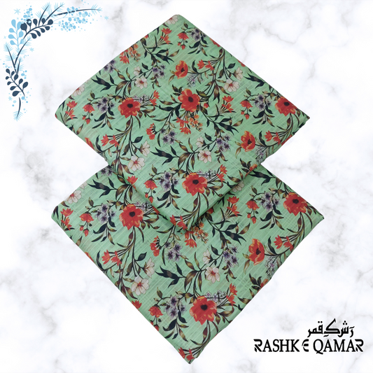 2PIECE UNSTICHED LAWN | RASHK-E-QAMAR EXCLUSIVE DOBBY LAWN